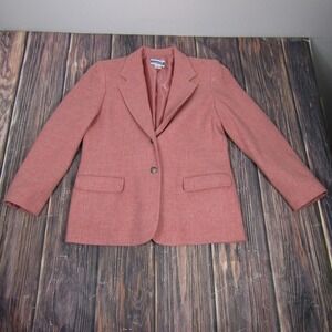 Vintage‎ Pendleton Womens 12 Pink 2 Button Blazer Coat Work Office Siren 90s